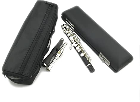 Zengxue Querflöte Anfänger Piccolo Composite Holz & Kopf Silber Überzogene Tasten W Ledertasche