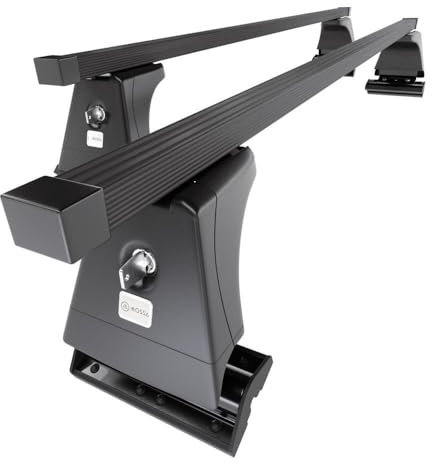 Mossa - Stahl-Dachträger kompatibel mit BMW 3er G20 Limousine (2019- ) - schwarz Dachträger Dachgepäckträger - Montagepunkte