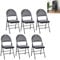 TANGZON 2/4/6 Pack Fabric Padded Folding Chairs, Steel Frame Conference Chairs with Backrest & Non-Slip Foot Pads, Easy Storage Event Hall Guests Seat for Home Office Reception (6pcs,High Back,Grey)