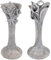 Matches21 Lot de 2 vases funéraires avec colombe et fleurs – Vases de cimetière étroits pour arrangements funéraires Ø 6 x 17 cm – Résistant aux intempéries