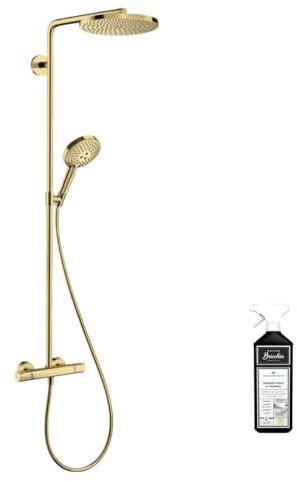 Colonne de douche thermostatique HANSGROHE Raindance Select S 240 aspect dorée poli + nettoyant Briochin