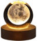Bouncies Veilleuse Boule De Cristal LED, Lampe De Projection Boule De Cristal 3D, Lampe De Chevet en Bois, Style Éclectique, Matériaux Verre et Bois, Couleur Transparente