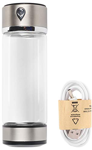 ANKROYU Botella Ionizadora De Agua, Tazas De Agua De 420ML, Hidrógeno Rico En Carga USB, Filtro Purificador De Agua, Botella De Vidrio, Taza Ionizadora Portátil