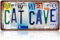 Geroclonup Vintage Wall Decor Metal Sign Cat Cave Sign License Plate Wall Decor 15x30cm