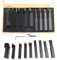 9 pcs Porte Outil De Tournage Tige Tour Set 20x20 mm Barre Forage Réversible D'Alésage Tournage Kit Carbure Multifonctionnel Support Serrage en Acier Alésoir Carbure Clés Pour Outil Tour Bricoleurs
