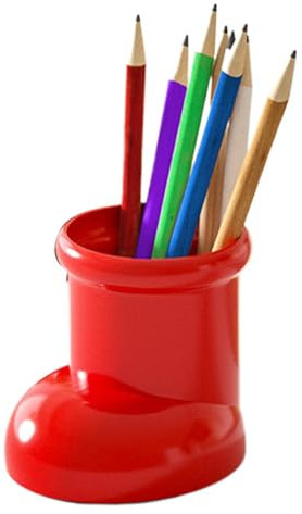 Pot À Crayons | Organiseur En Pot À Crayons Rouge | Support À Crayons Amusant En Forme De Botte De Rangement Pour Stylos | Porte-crayon Multifonctionnel De Rangement De Papeterie Créative