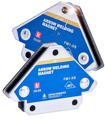 NETONDA 2PCS Aimant Soudure Set Magnétiques de Soudure de Maintien 13kg Mini Aimants de Soudure 44 x 50 mm de Support 45 ° 90 ° 135° Positionneur Magnétique