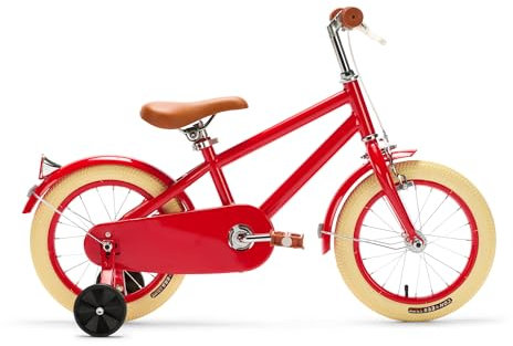Generation Retro Kinderfahrrad 14 Zoll - Rot - Fahrrad mit Stützrädern für Kinder von 3 bis 5 Jahren