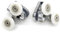 Shower Door Fixing Pulleys in Chrome - 2x Top - Fits Glass 4-6mm (Upper Wheel (23mm)2pcs)
