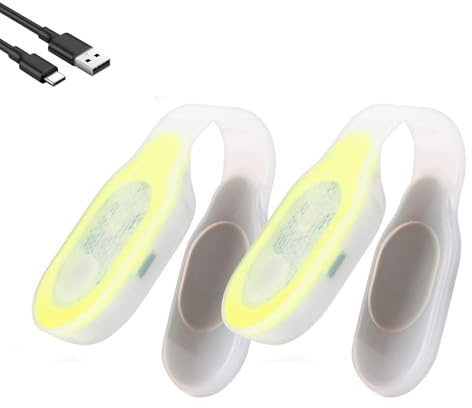 LOMUG LED Clip Lampe, 2 Stück Krankenpflege Nachtlicht Clip auf Taschenlampe USB Aufladbar Magnetisch LED Sicherheitslicht 3 Modi für Nacht Schichtkrankenschwester Kinder Laufen Joggen Camping (Gelb)