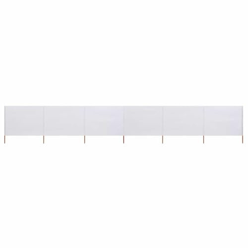 Foknhdi Brise-vue pliable en non-tissé et bois - 800 x 160 cm - Blanc sable - Solution de rangement pour balcon, terrasse, plage
