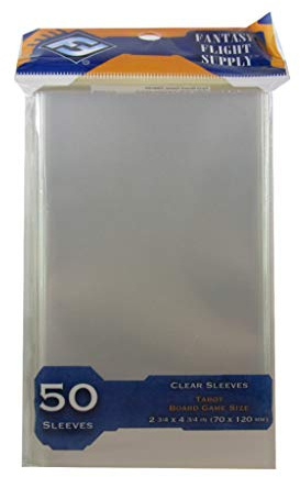 Fantasy Flight Games 50x Clear Tarot Sized Card Sleeves 70x120mm - FFG Orange Label FFS66