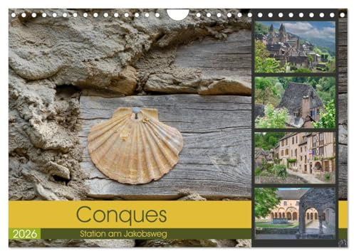 Conques ist eine wichtige Station am französischen Jakobsweg (Wandkalender 2026 DIN A4 quer), CALVENDO Monatskalender: Conques, eine wichtige Station am Jakobsweg (CALVENDO Glaube)