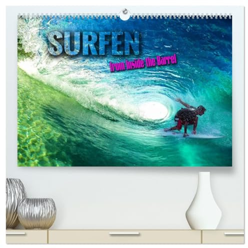 Surfen - from Inside the Barrel (hochwertiger Premium Wandkalender 2026 DIN A2 quer), Kunstdruck in Hochglanz: Atemberaubende Bilder aus der Perspektive eines Surfers (CALVENDO Sport)