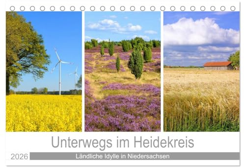 Unterwegs im Heidekreis (Tischkalender 2026 DIN A5 quer), CALVENDO Monatskalender: Idyllische Impressionen aus einer ländlichen Region in Niedersachsen (CALVENDO Natur)