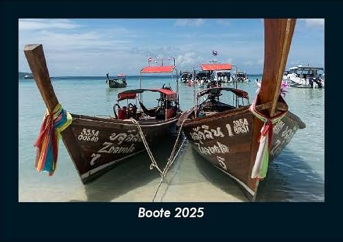 Boote 2025 Fotokalender DIN A5: Monatskalender mit Bild-Motiven von Autos, Eisenbahn, Flugzeug und Schiffen