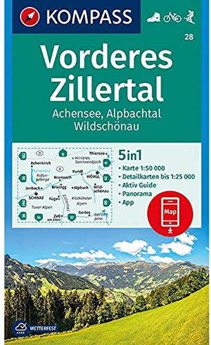 Vorderes Zillertal /Achensee /Alpbachtal /Wildschönau: Wanderkarte mit Aktiv Guide, Panorama, Radwegen und alpinen Skirouten. GPS-genau. 1:50000 (KOMPASS Wanderkarte, Band 28)
