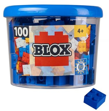 Simba 104114112 Blox 4-Stud Blue Building Blocks Set (100-Piece)