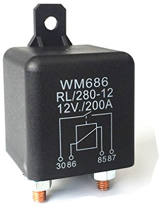 Qiorange DC 12V Relais Batterie Trennrelais 12V/200A Spitzenlast für Pkw LKW Kfz (12V/200A)