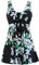 Wantdo Femme Maillots de Bain Une Pièce Robe pour Natation Sportif Impression Élasticité Imprimé Fleur Col en V Taille Plus Cache-Ventre Bretelles Larges Rembourré,Fleur de Poire,EU52-54/ UK 24-26