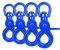 Ganzoo Scherenkarabiner-Haken mit Drehgelenk L: 60 mm, Schnappkarabiner für Hunde-Leine, 4 Stück, Wirbelkarabiner, Triggerhead für Paracord 550 Hundehalsband, legierter Stahl, Drehkopf, Farbe: Blau