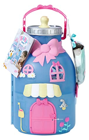 BABY born CASA BIBERÓN - Con asa de transporte, Se distribuye en dos plantas, Inquilino especial en la casa, Muñeca sorpresa con muchos accesorios y funciones