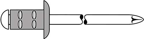 GESIPA Blindniete PolyGrip 50 Stück (Alu/Nirosta 4,8x17, Nietschaft-ø 4,8 mm, Scherkraft 1500 N, Zugkraft 2300 N, Flachrundkopf) 1464832