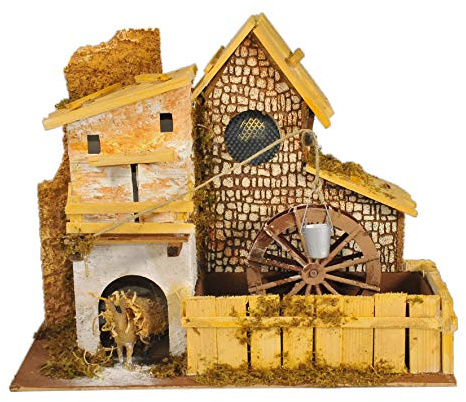 ROSSI ROSA Paesaggio con Mulino Acqua e Stalla cm.33x18x25