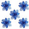FeiliandaJJ 5Pcs Weihnachten Deko Anhänger 10cm Goldpulver Weihnachtsblume Hängende Verzierung für Babyzimmer Weihnachtsbaum Party Tür Wand Haus Deko Accessoires (Blau)