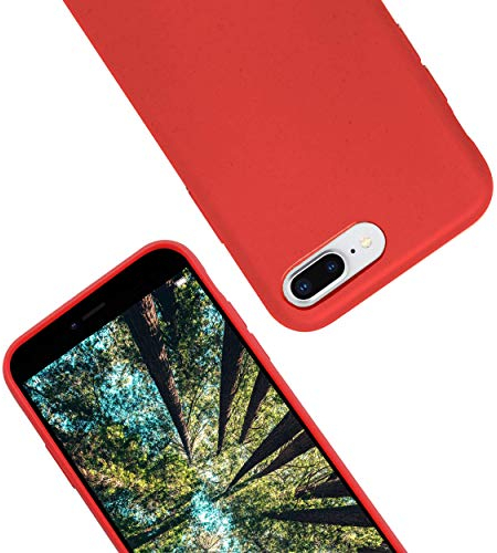 eplanita Eco Mobile Phone Case Compatible with iPhone 7/8/SE 2020 2022, Plant Fibre, Drop Protection Cover, Durable and Sustainable (for iPhone 7/8/SE 2020 2022, Red)
