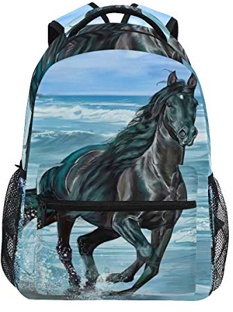 Rucksack mit Pferdemotiv, Schultasche, Reisetasche, Tagesrucksack für Studenten, Jungen, Mädchen, Laptop-Rucksack