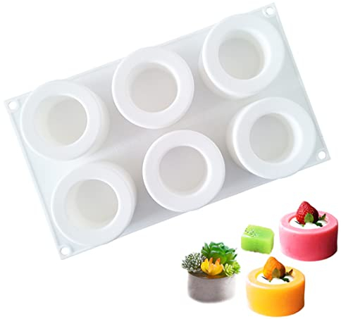 Limeow 1 Stück Pralinenform Silikon Pudding Backformen Silikon Muffinförmchen Silikonform Rund Cupcake Förmchen Kuchen Schokoladenform für Schokolade Kuchen Gelee Pudding Handgefertigte Seife(Weiß)