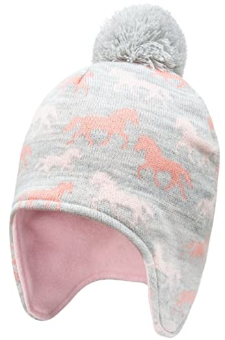 Foruhoo Mädchen Mütze Beanie Hut, Wintermütze für Baby Jungen mit Fleecefutter(Pferd,55cm)