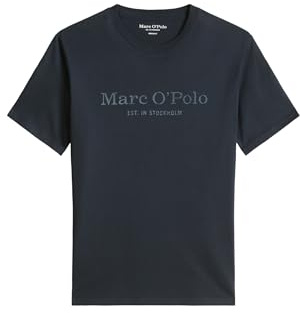 Marc O'Polo Herren T-Shirt aus Bio-Baumwolle mit Rundhalsausschnitt, Blau (Dark Navy), XS