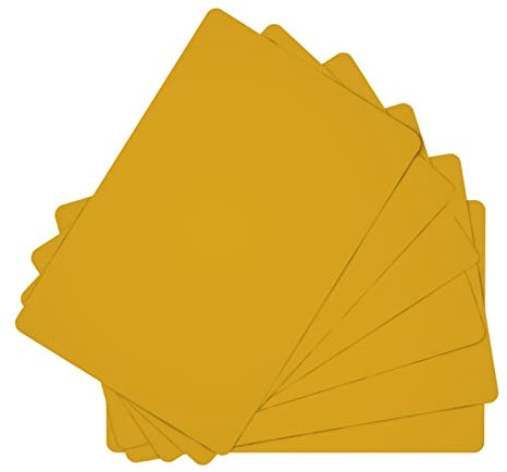 Mustard Yellow Leather Insulated Dinner Plate Mat (Pack Of 6),12x18 Inch Suitable For Daily Use, Match With All Tables In Restaurants.