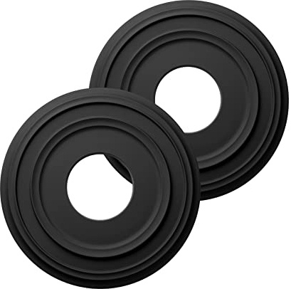 EIFHYT Médaillons de plafond en polyuréthane noir mat pour luminaires et ventilateurs de plafond, 31,5 cm de diamètre extérieur x 10,2 cm de diamètre intérieur x 2,5 cm de profondeur (convient aux
