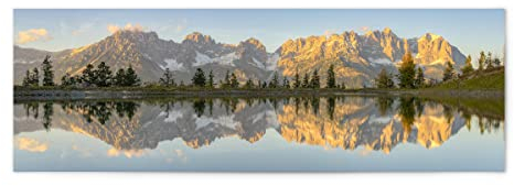 artboxONE Poster 90x30 cm Natur Wilder Kaiser in Österreich - Bild österreich astberg astbergsee