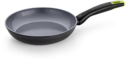 MONIX Eco Nature Sartén 28 cm, aluminio forjado reciclado, cerámica antiadherente reforzada, apta para todo tipo de cocina e inducción