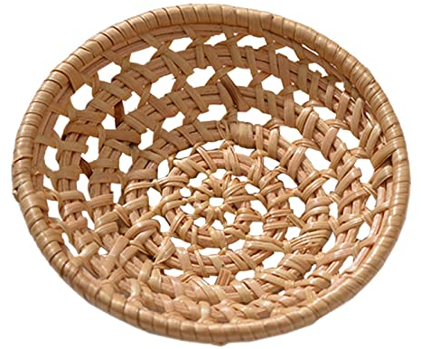 Eierkorb, Rattan, Weidenkorb, Serviertablett, Behälter, Ständer, Tisch-Organizer, leicht zu tragen, Obstschale (klein)