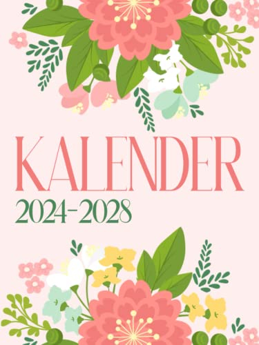 Kalender 2024-2028: Geschenkplaner für Männer, Frauen, 60-Monatskalender mit Zielplanung, großer Monatsplaner, Monatskalender von Januar 2024 bis Dezember 2028, 1 Monat auf 2 Seiten.