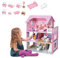 JOIEYOU Maison de Poupées en Bois, Maison de Jeu pour Poupées, Grande Villa de Poupées avec Meubles et Accessoires, Jouet Dollhouse pour Filles et Garçons, 3 Étages, Type A, 60x24x70cm