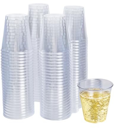 CAIKEZI Craft and Party, 1.5oz Premium Clear Shot Glasses Disposable Clear Cups for Wine Tasting, Vodka, Whiskey, jelly shot, sample Cups for Party and Gathering. (100)