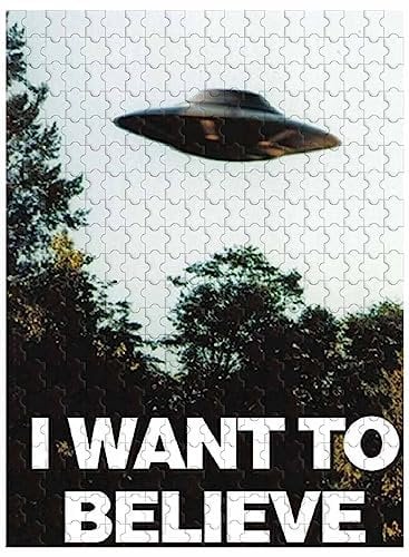 Für Erwachsene, 1000 Teile Holzpuzzle, Wanddekoration, X-Files - I Want to Believe - UFO - Filmposter Kino Filmbild 75 * 50cm