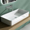 Mai & Mai Vasque à Poser Lavabo Blanc 80x40x15cm en Résine sans Perçage pour Robinet Col102