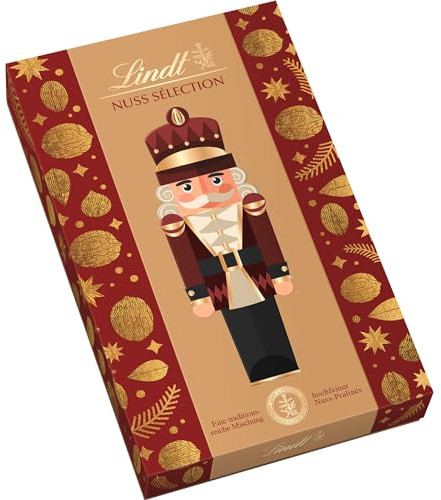 Lindt Schokolade | Nuss Sélection Pralinés-Schachtel | 125g | Pralinenkomposition mit ausgewählten Nüssen, teilweise mit Alkohol | edle Weihnachtspralinen als Schokoladen-Geschenk