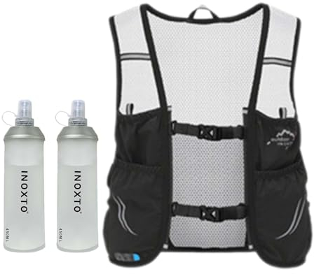 MagiDeal Sac à Dos d'hydratation, Gilet de Course pour Femmes et Hommes, Course, Jogging, Cyclisme, randonnée, Noir, m