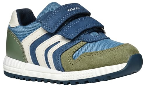 Geox B ALBEN Boy A Sneaker, Sage/Avio, 26 EU