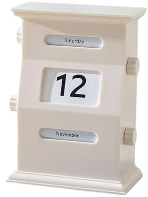 Hoepavy Calendar 2024/25,Calendar,Desk Calendar 2025,Desk Calendar,Perpetual Calendars,Manual Knob Page Turner Perpetual Calendar,Study Desktop Calendar,For Home Accessories,Holiday Gifts