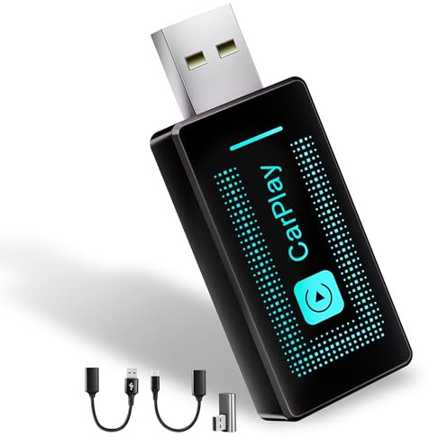 Pashlysh Kabelloser Carplay-Adapter für iPhone, 2024-Upgrade, USB-CarPlay-Kabelloser Stick, einfaches Plug & Play, kompatibel mit Autos ab 2016 und iPhone iOS 10+