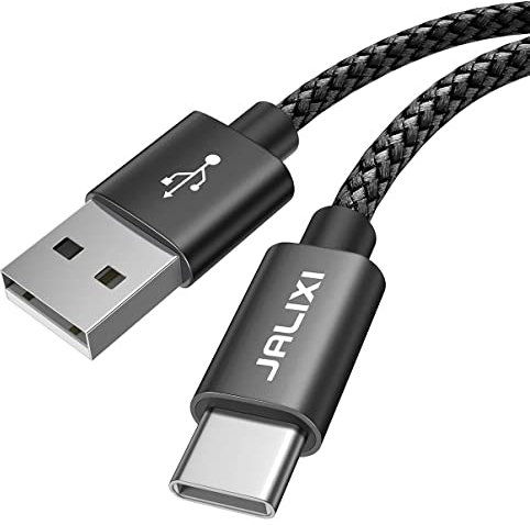 JALIXI USB C Cable 1.8M, PS5 Controller Charger Cable Fast Charging, 3A Type C Lead Braided Wire for Samsung Galaxy S24 S23 S22 A55 A54 A35 A25 A15 A14, Playstation5, Xbox Series X/S, Black